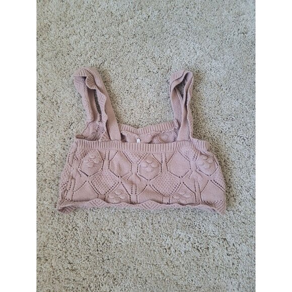 Hazel Moon Women's Size XS Crotched Knitted Crop Top Sweater Summer - Picture 2 of 5